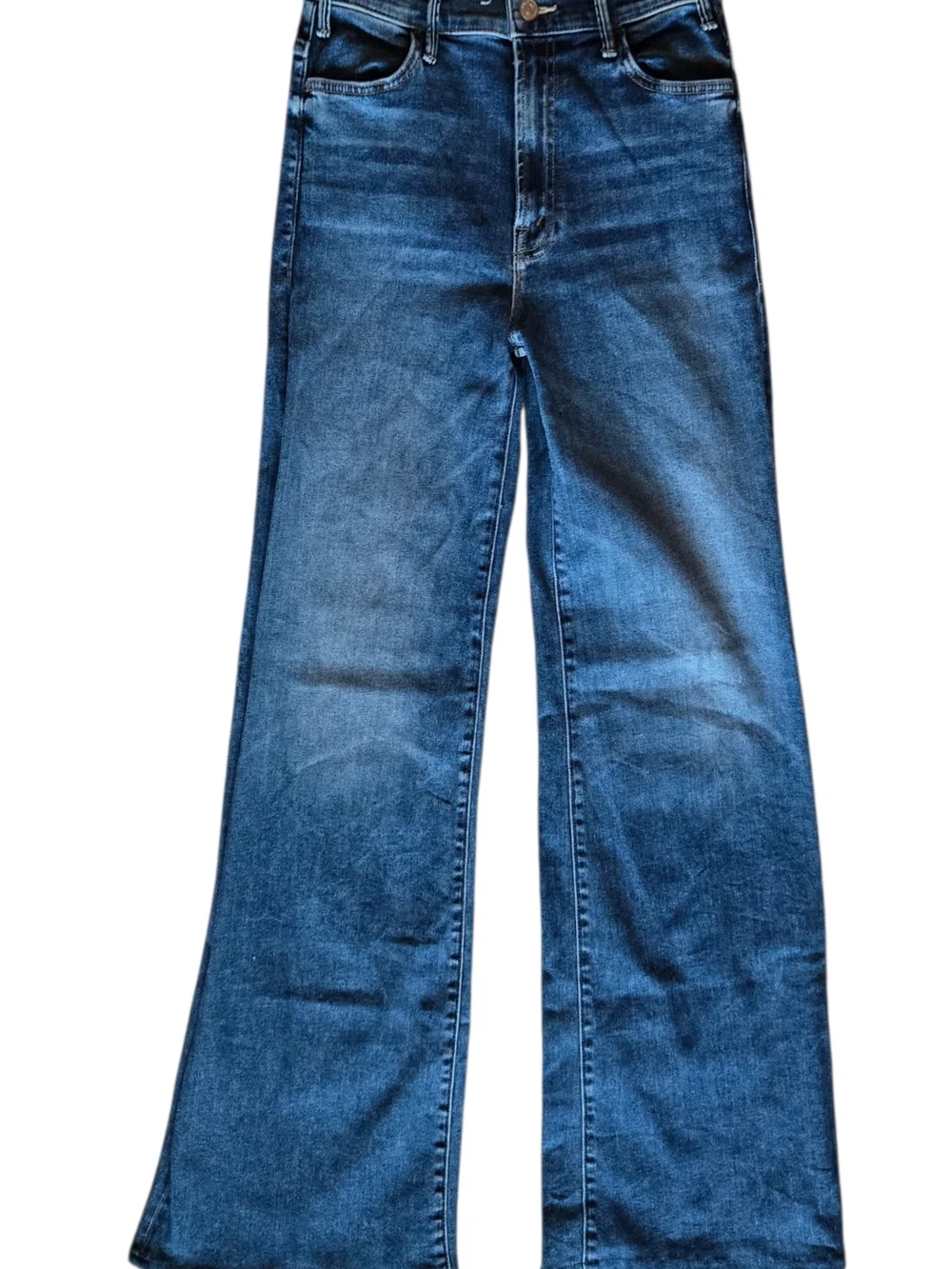 MOTHER Hustler Roller Heel Flare Jeans 27 High Rise Dark Wash Long Inseam - Picture 4 of 8